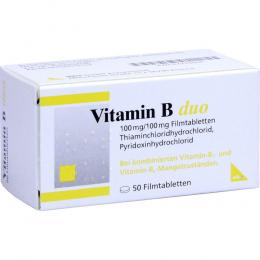 Ein aktuelles Angebot für VITAMIN B DUO Filmtabletten 50 St Filmtabletten Vitaminpräparate - jetzt kaufen, Marke MIBE GmbH Arzneimittel.