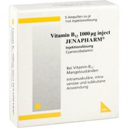 Ein aktuelles Angebot für VITAMIN B12 1.000 µg Inject Jenapharm 5 St Injektionslösung Vitaminpräparate - jetzt kaufen, Marke MIBE GmbH Arzneimittel.