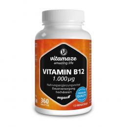 VITAMIN B12 1.000 myg hochdosiert vegan Tabletten 360 St Tabletten