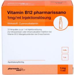 VITAMIN B12 PHARMARISSANO 1 mg/ml Inj.-Lsg.Amp. 10 ml