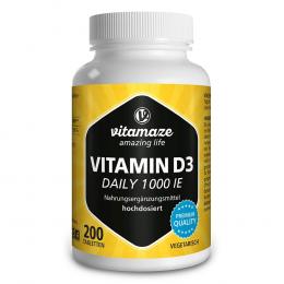Ein aktuelles Angebot für VITAMIN D3 1.000 I.E. daily vegetarisch Tabletten 200 St Tabletten Multivitamine & Mineralstoffe - jetzt kaufen, Marke Vitamaze GmbH.