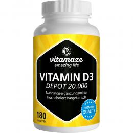 VITAMIN D3 20.000 I.E. Depot hochdosiert Tabletten 180 St Tabletten