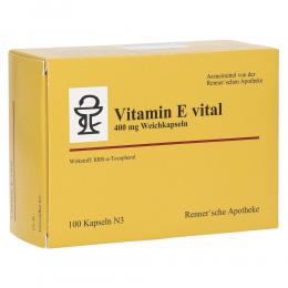 Ein aktuelles Angebot für VITAMIN E VITAL 400 mg Rennersche Apotheke Weichk. 100 St Weichkapseln Multivitamine & Mineralstoffe - jetzt kaufen, Marke Rennersche Apotheke Inh. Nathalie Sotiriou-Vogel.
