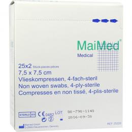 Ein aktuelles Angebot für VLIESKOMPRESSEN 7,5x7,5 cm steril 25 X 2 St Kompressen Verbandsmaterial - jetzt kaufen, Marke Maimed Gmbh.