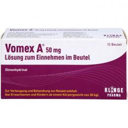 VOMEX A 50 mg Lsg.z.Einnehmen im Beutel 12 St.
