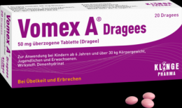 VOMEX A Dragees 50 mg berzogene Tabletten 20 St