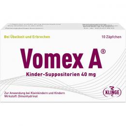 VOMEX A Kinder-Suppositorien 40 mg 10 St.