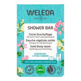 WELEDA feste Duschpflege Geranium+Litsea Cubeba 75 g ohne