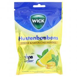 WICK Zitrone & nat.Menthol Bonb.o.Zucker Beutel 72 g Bonbons