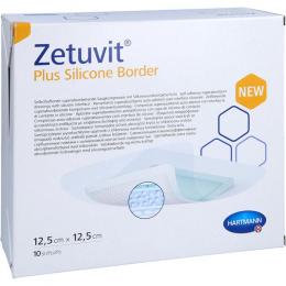 ZETUVIT Plus Silicone Border 12,5x12,5 cm 10 St.