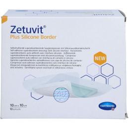 ZETUVIT Plus Silicone Border steril 10x10 cm 10 St.