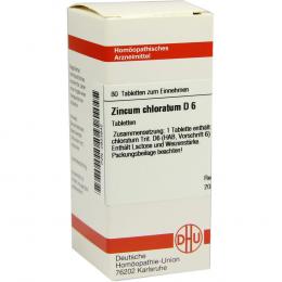 ZINCUM CHLORATUM D 6 Tabletten 80 St Tabletten