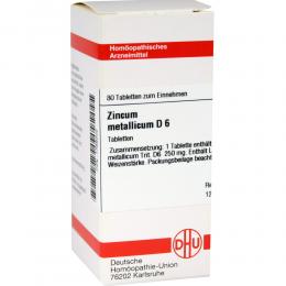 Ein aktuelles Angebot für ZINCUM METALLICUM D 6 Tabletten 80 St Tabletten Homöopathische Einzelmittel - jetzt kaufen, Marke DHU-Arzneimittel GmbH & Co. KG.