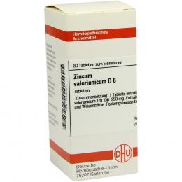 ZINCUM VALERIANICUM D 6 Tabletten 80 St Tabletten