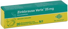 Ein aktuelles Angebot für Zinkbrause Verla 25mg 20 St Brausetabletten Mineralstoffe - jetzt kaufen, Marke Verla-Pharm Arzneimittel GmbH & Co. KG.