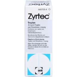 ZYRTEC 10 mg/ml Tropfen 20 ml