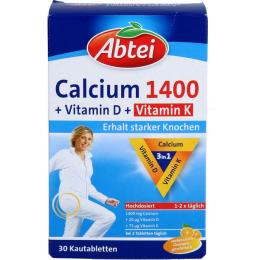 ABTEI Calcium 1400+Vitamin D3+K Kautabletten 30 St.