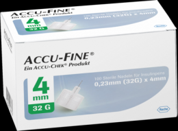 ACCU FINE sterile Nadeln f.Insulinpens 4 mm 32 G 100 St