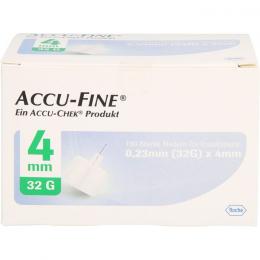 ACCU FINE sterile Nadeln f.Insulinpens 4 mm 32 G 100 St.