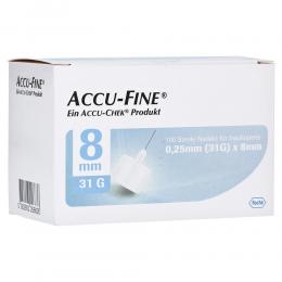 ACCU FINE sterile Nadeln f.Insulinpens 8 mm 31 G 100 St Kanüle