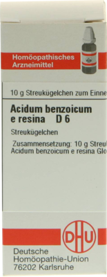 ACIDUM BENZOICUM E Resina D 6 Globuli 10 g