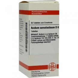 ACIDUM SARCOLACTICUM D 6 Tabletten 80 St