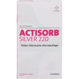 ACTISORB 220 Silver 10,5x19 cm steril Kompressen 10 St.