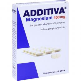 Ein aktuelles Angebot für ADDITIVA Magnesium 400 mg Filmtabletten 30 St Filmtabletten Nahrungsergänzungsmittel - jetzt kaufen, Marke Dr. B. Scheffler Nachf. GmbH & Co. KG.
