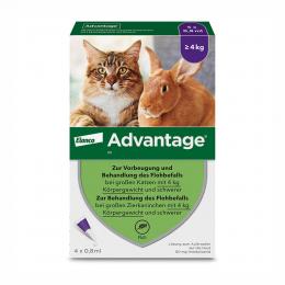 ADVANTAGE 80 mg für Katzen und Zierkaninchen 4 X 0.8 ml Lösung