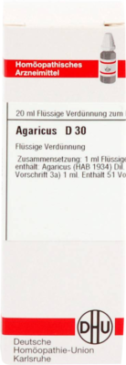 AGARICUS D 30 Dilution 20 ml