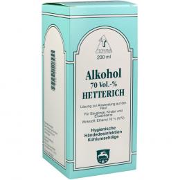 ALKOHOL 70% V/V Hetterich 200 ml Lösung