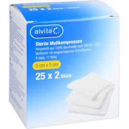 ALVITA Mullkompressen steril 5x5 cm 50 St.