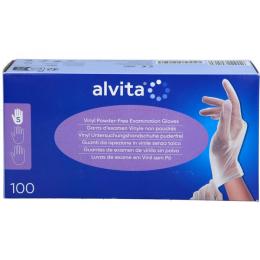 ALVITA Vinyl Unt.Handschuhe unsteril puderfrei S 100 St.