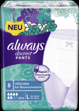ALWAYS discreet Inkontinenz Pants plus L 8 St