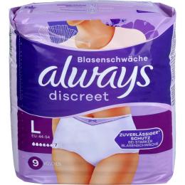 ALWAYS discreet Inkontinenz Pants plus L 9 St.