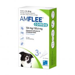 AMFLEE combo 134/120,6mg Lsg.z.Auf.f.Hunde 10-20kg 3 St Lösung