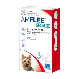 AMFLEE combo 67/60,3mg Lsg.z.Auftr.f.Hunde 2-10kg 3 St Lösung