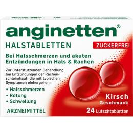 ANGINETTEN Halstabletten zuckerfrei Kirsche 24 St.