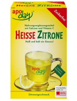 APODAY heie Zitrone Vit.C u.Calcium zuckerfr.Plv. 10X10 g