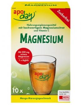 APODAY Magnesium Mango-Maracuja zuckerfrei Pulver 10X4.5 g
