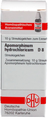 APOMORPHINUM HYDROCHLORICUM D 8 Globuli 10 g