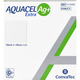 AQUACEL Ag+ Extra 15x15 cm Kompressen 5 St.