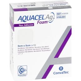 AQUACEL Ag Foam nicht adhäsiv 5x5 cm Verband 10 St.