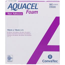 AQUACEL Foam nicht adhäsiv 15x15 cm Verband 5 St.