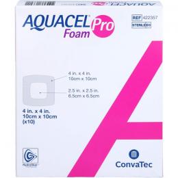 AQUACEL Foam Pro 10x10 cm Hydrofiber Schaumverband 10 St.