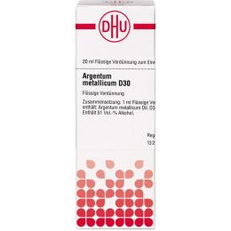 ARGENTUM METALLICUM D 30 Dilution 20 ml