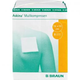 ASKINA Mullkompressen 10x10 cm unsteril 8fach 100 St.