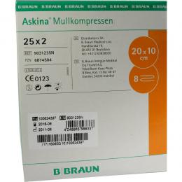 Ein aktuelles Angebot für ASKINA Mullkompressen 10x20 cm steril 25 X 2 St Kompressen Verbandsmaterial - jetzt kaufen, Marke B. Braun Melsungen AG.