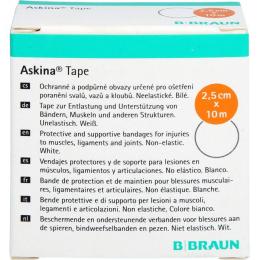 ASKINA Tape Pfl.unelast.2,5 cmx10 m weiß 1 St.