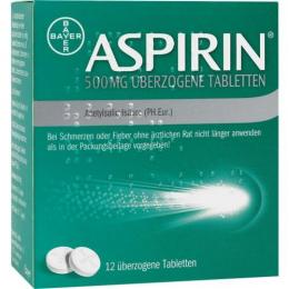 ASPIRIN 500 mg überzogene Tabletten 12 St.